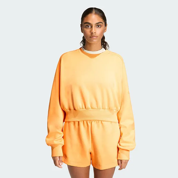 Áo Nỉ Nữ Adidas Soft Lux Oversized Sweatshirt KA7017 Semi Ice Tangerine Màu Cam Size XS