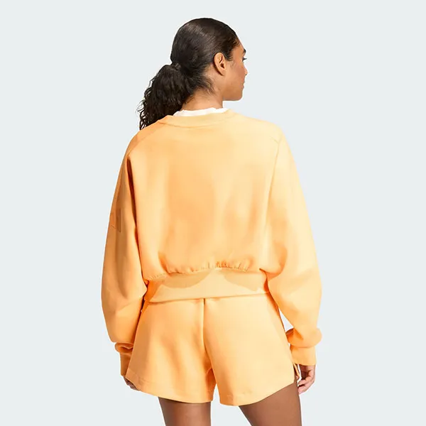 Áo Nỉ Nữ Adidas Soft Lux Oversized Sweatshirt KA7017 Semi Ice Tangerine Màu Cam Size XS