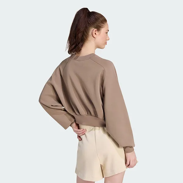 Áo Nỉ Nữ Adidas Soft Lux Oversized Sweatshirt KS5419 Màu Nâu Be Size XS