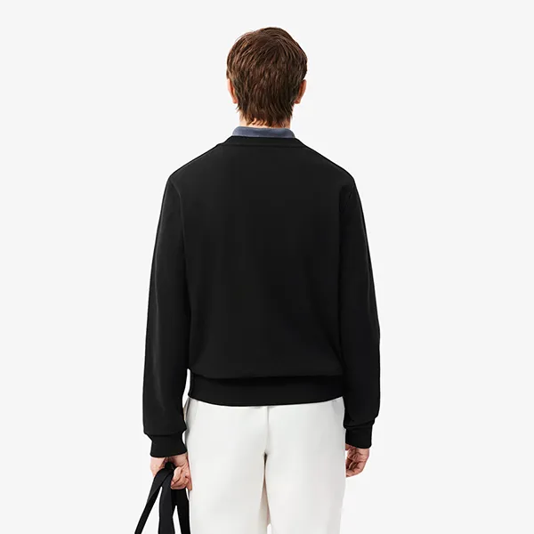 Áo Nỉ Sweater Nam Lacoste Stripe Band Fleece Sweatshirt SH0891 - 031 Màu Đen Size 3