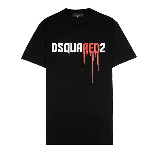 Áo Phông Nam Dsquared2 Dsquared2 Bloody Red Logo Cool Fit T-Shirt S74GD1328 Màu Đen Size S