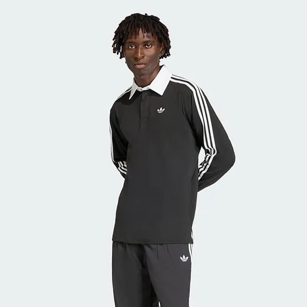 Áo Polo Dài Tay Nam Adidas 3 Stripes Rugby Longsleeve Polo KE3576 Màu Đen Size XL