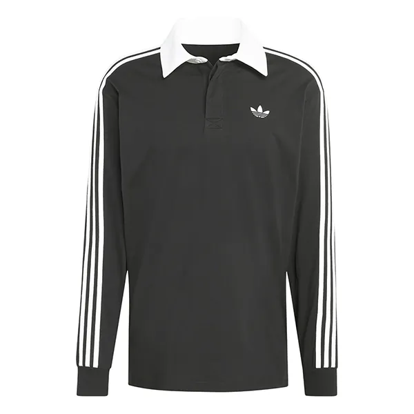 Áo Polo Dài Tay Nam Adidas 3 Stripes Rugby Longsleeve Polo KE3576 Màu Đen Size XL