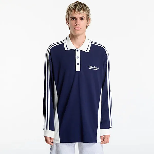 Áo Polo Dài Tay Nam Adidas Originals KW5687 Màu Xanh Navy Size XS