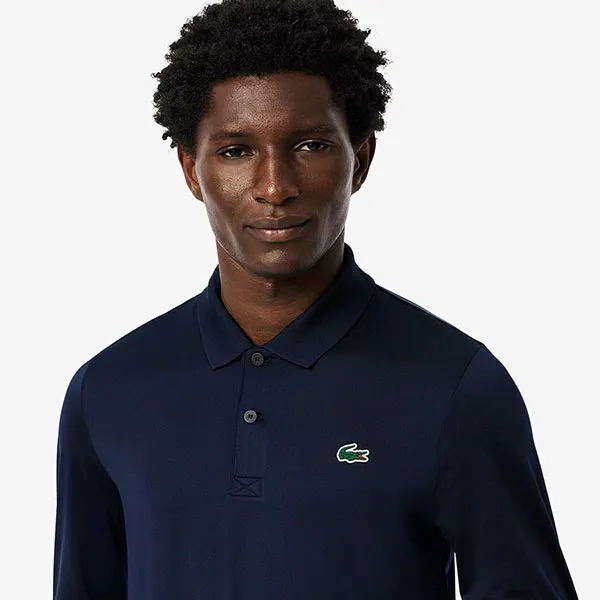 Áo Polo Dài Tay Nam Lacoste Long Sleeve Ultra Dry Jersey Golf Shirt DH2615-423 Màu xanh Navy Size 3