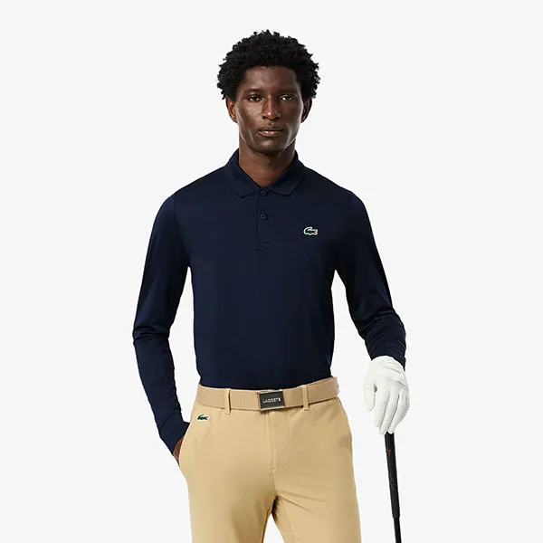 Áo Polo Dài Tay Nam Lacoste Long Sleeve Ultra Dry Jersey Golf Shirt DH2615-423 Màu xanh Navy Size 3