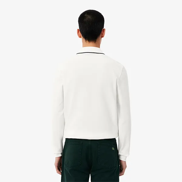 Áo Polo Dài Tay Nam Lacoste Regular Fit Long Sleeved Paris Polo Shirt PH9988 70V Màu Trắng Size 3