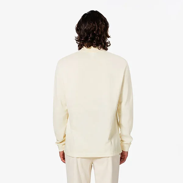 Áo Polo Dài Tay Nam Lacoste Ribbed Long-Sleeved Shirt PH262E - XFJ Cream Màu Kem Size 4