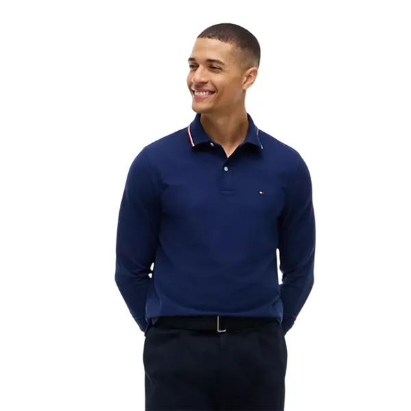 Áo Polo Dài Tay Nam Tommy Hilfiger Regular Fit 78J9766 - 400 Màu Xanh Size S