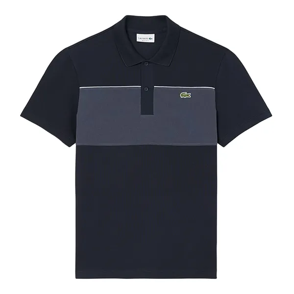 Áo Polo Nam Lacoste Men's Polo Shirt Loose Fit Piqué Fabric Color Block Pattern PH0895 - 4CI Màu Đen Size 3