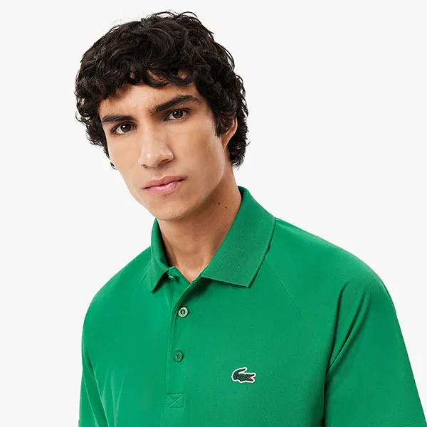 Áo Polo Nam Lacoste Men's Regular Fit UV Protect Golf DH3201-LMD Màu Xanh Lá Size 3