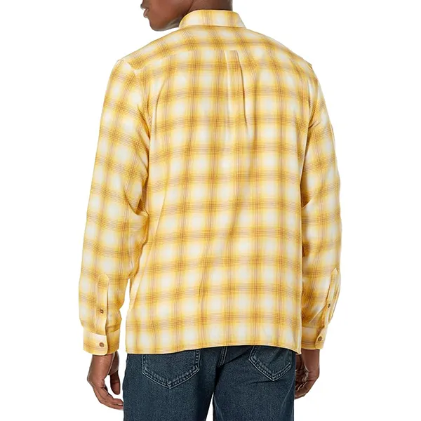 Áo Sơ Mi Dài Tay Nam Lacoste Regular Fit Twill Plaid Button Down Shirt CH1868 - QIQ Màu Vàng Size 38