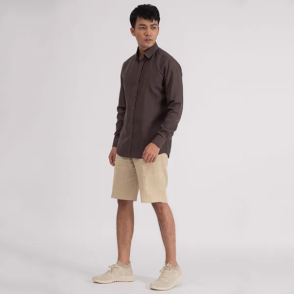 Áo Sơ Mi Linen Nam F2 Fashion & Freedom SMM127-DN-S-0619 Màu Nâu Size S