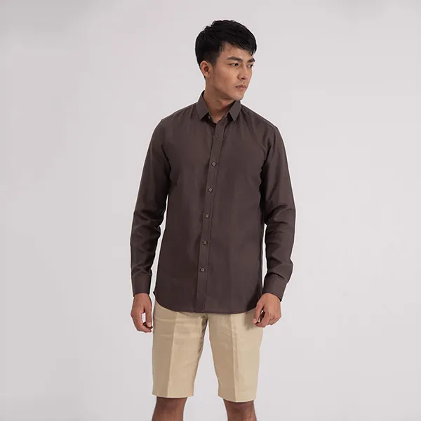 Áo Sơ Mi Linen Nam F2 Fashion & Freedom SMM127-DN-S-0619 Màu Nâu Size S