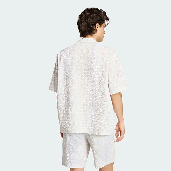Áo Sơ Mi Nam Adidas Resort Shirt With Crinkled Striped Fabric And Printed Pattern KX1226 Màu Trắng Họa Tiết Size M