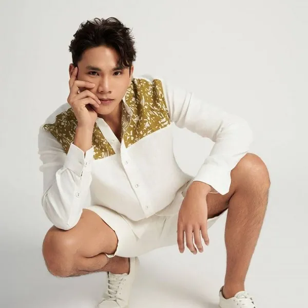Áo Sơ Mi Nam F2 Fashion & Freedom Casual Menswear SMM220-TPXR-S-0224 Màu Trắng Phối Xanh Rêu Size S