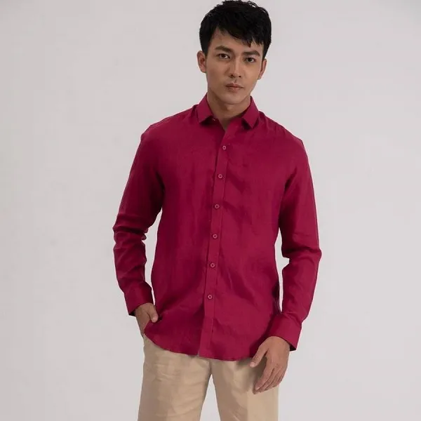 Áo Sơ Mi Nam F2 Fashion & Freedom Linen SMM112-HT-S-0619 Màu Hồng Size S