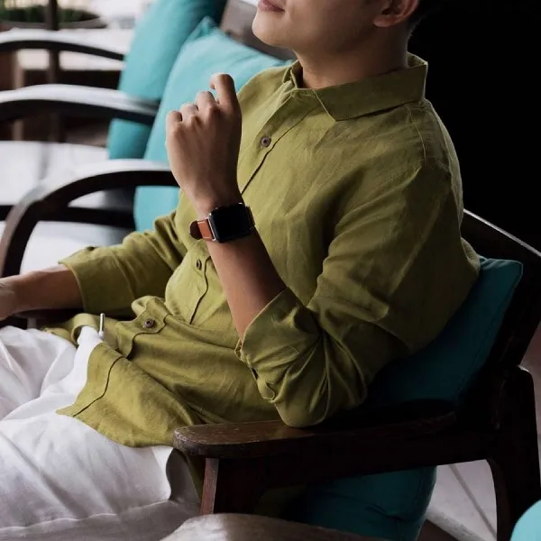 Áo Sơ Mi Nam F2 Fashion & Freedom Linen SMM126-XC-S-0119 Màu Xanh Cốm Size S