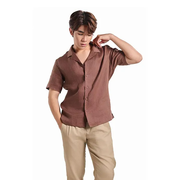 Áo Sơ Mi Nam F2 Fashion & Freedom Linen SMMN012-NAU-S-0924 Màu Nâu Trầm Size S