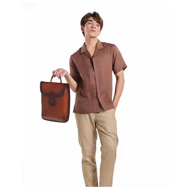 Áo Sơ Mi Nam F2 Fashion & Freedom Linen SMMN012-NAU-S-0924 Màu Nâu Trầm Size S