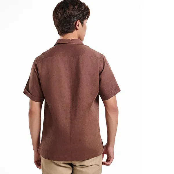 Áo Sơ Mi Nam F2 Fashion & Freedom Linen SMMN012-NAU-S-0924 Màu Nâu Trầm Size S