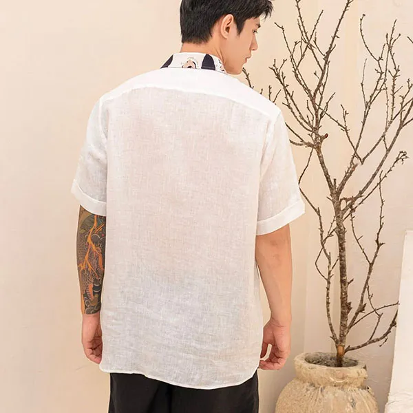 Áo Sơ Mi Nam F2 Fashion & Freedom Linen SMMN035-TRANG PHT-S-0924 Màu Trắng Size S
