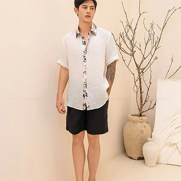 Áo Sơ Mi Nam F2 Fashion & Freedom Linen SMMN035-TRANG PHT-S-0924 Màu Trắng Size S