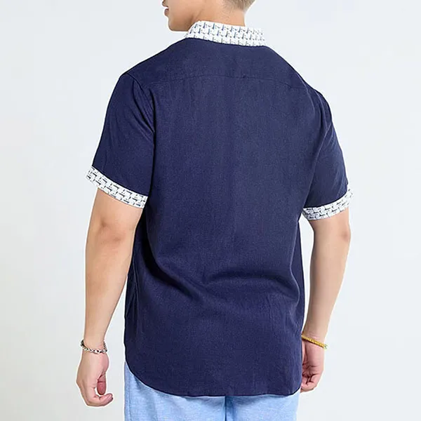 Áo Sơ Mi Nam F2 Fashion & Freedom Linen Tender Drit SMMN035-XDPHT-M-0924 Màu Xanh Đen Size M