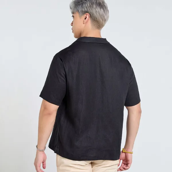 Áo Sơ Mi Nam F2 Fashion & Freedom Linen Tender Drit SMMN036-DEN-S-0525 Màu Đen Size S