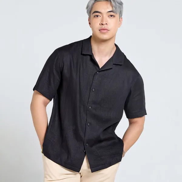 Áo Sơ Mi Nam F2 Fashion & Freedom Linen Tender Drit SMMN036-DEN-S-0525 Màu Đen Size S