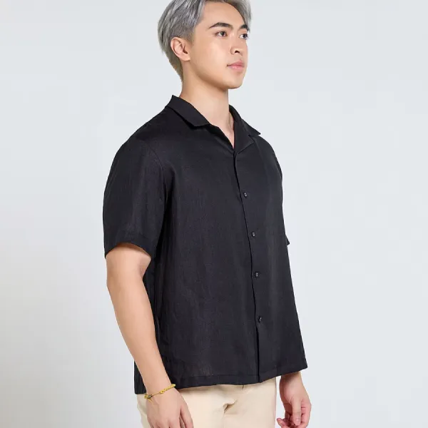 Áo Sơ Mi Nam F2 Fashion & Freedom Linen Tender Drit SMMN036-DEN-S-0525 Màu Đen Size S