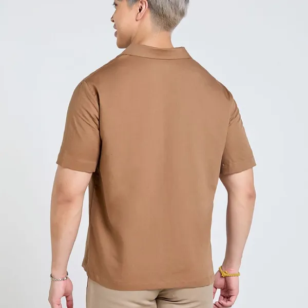 Áo Sơ Mi Nam F2 Fashion & Freedom Linen Tender Drit SMMN036-NN-S-0525 Màu Nâu Nhạt Size S
