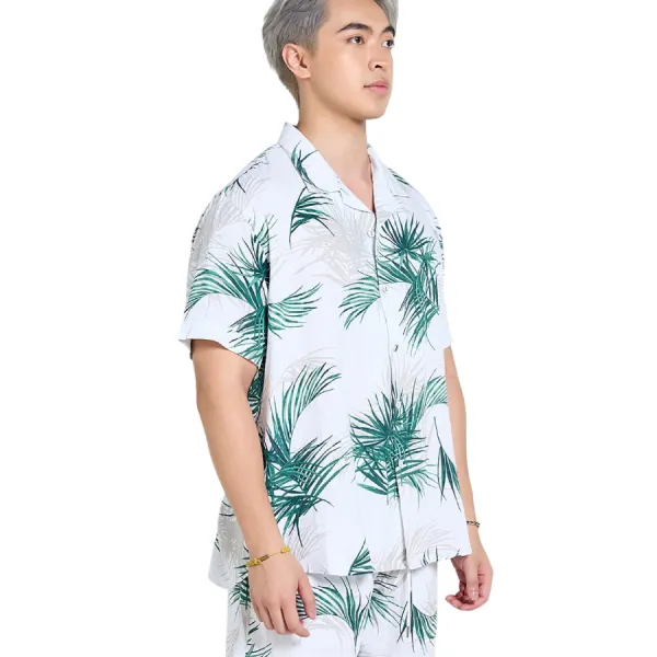 Áo Sơ Mi Nam F2 Fashion & Freedom Linen Tender Drit SMMN036-TLC-S-1224 Màu Trắng Lá Cọ Size S