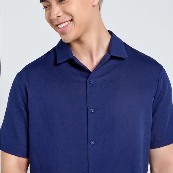 Áo Sơ Mi Nam F2 Fashion & Freedom Linen Tender Drit SMMN036-XD-S-0525 Màu Xanh Dương Size S