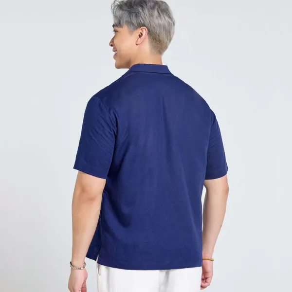 Áo Sơ Mi Nam F2 Fashion & Freedom Linen Tender Drit SMMN036-XD-S-0525 Màu Xanh Dương Size S