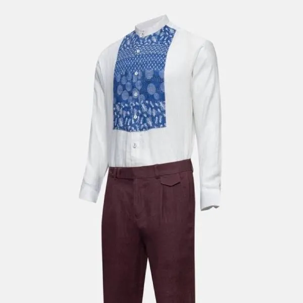 Áo Sơ Mi Nam F2 Fashion & Freedom SMM220-TPXHT-S-0224 Màu Trắng Xanh Size S