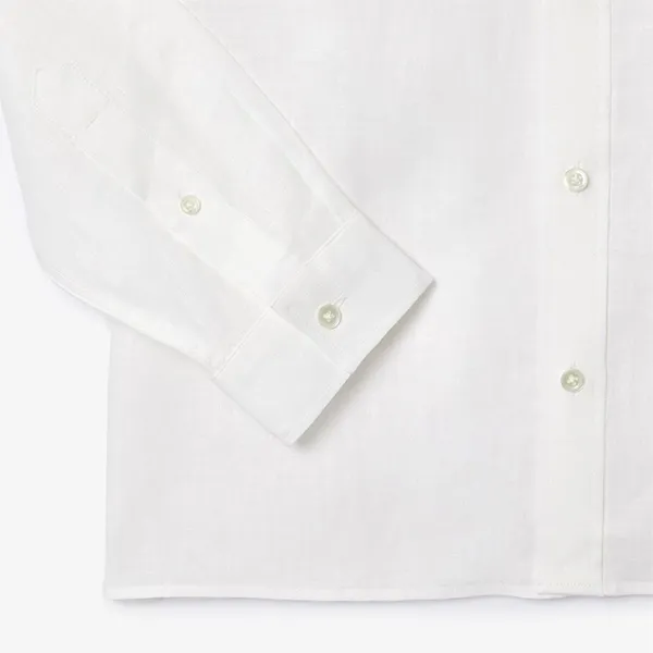 Áo Sơ Mi Nam Lacoste Men's Loose Fit Linen Shirt CH2188-10 001 Màu Trắng Size 38