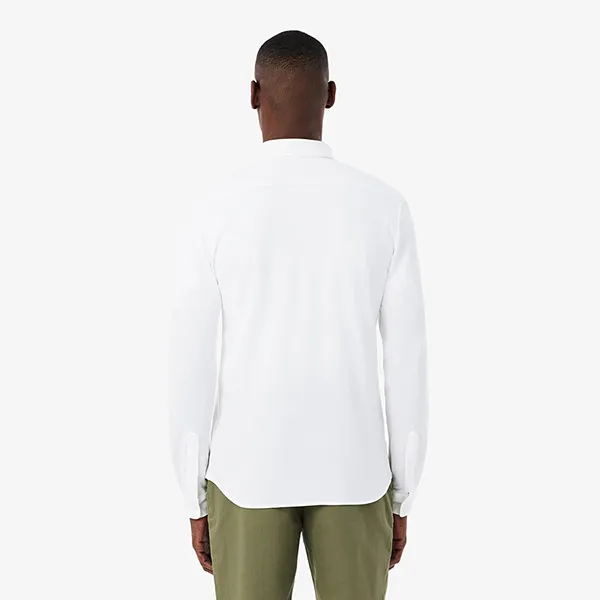 Áo Sơ Mi Nam Lacoste Petit Piqué Slim Fit Shirt CH2685 - 001 Màu Trắng Size 38