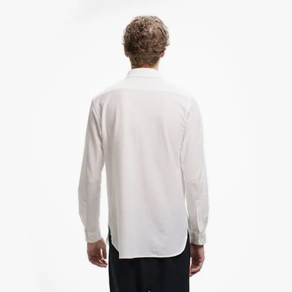 Áo Sơ Mi Nam Lacoste Regular Fit Jacquard Stripe Button Down Jersey CH007 - 001 Màu Trắng Size 39