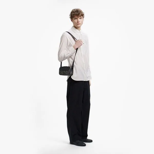 Áo Sơ Mi Nam Lacoste Regular Fit Jacquard Stripe Button Down Jersey CH007 - 001 Màu Trắng Size 39