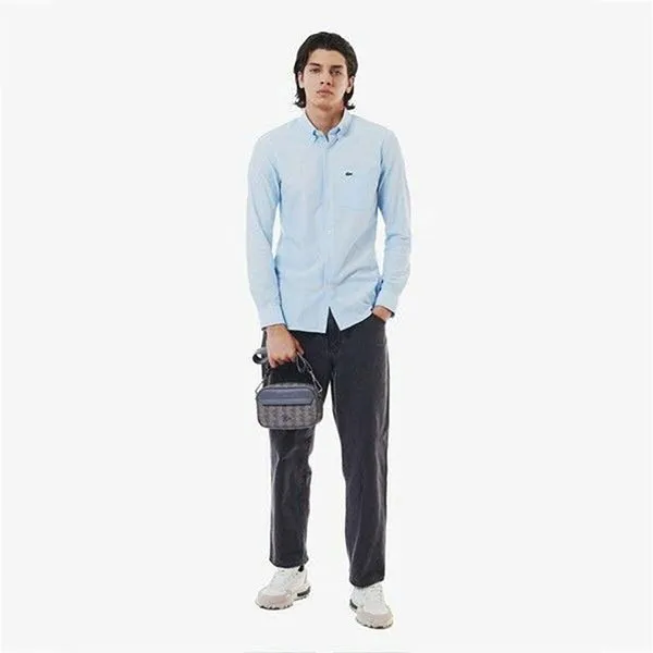 Áo Sơ Mi Nam Lacoste Regular Fit Jacquard Stripe Button Down Jersey CH007 - T01 Màu Xanh Dương Size 40