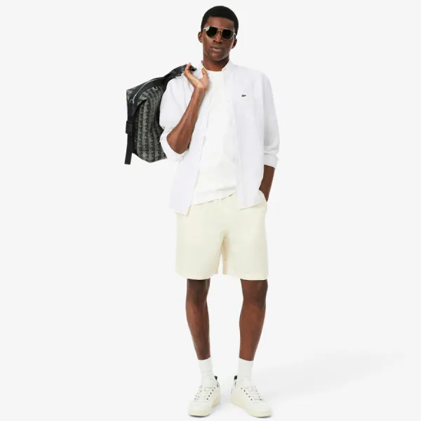 Áo Sơ Mi Nam Lacoste Regular Fit Linen Shirt CH5692 - 001 Màu Trắng Size 38