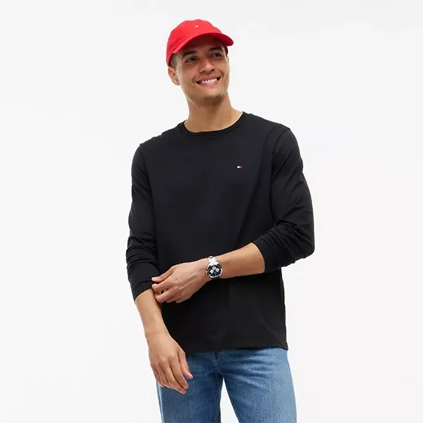 Áo Thun Dài Tay Nam Tommy Hilfiger Regular Fit XM05372 - 001 Màu Đen Size XS