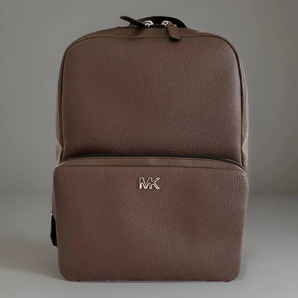 Balo Nam Michael Kors MK Leather Backpacks For Men Màu Nâu