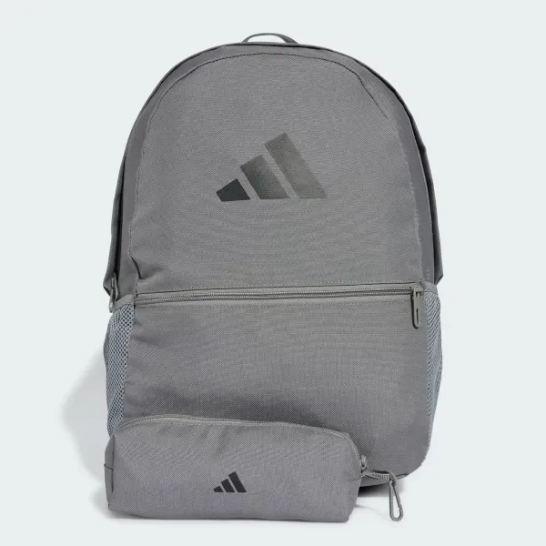 Balo Unisex Adidas Kèm Túi Đựng Bút Chì JD3092 Màu Xám