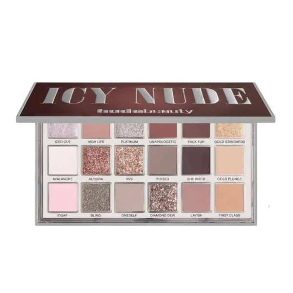 Bảng Phấn Mắt Huda Beauty Icy Nude Eyeshadow 18 Ô Nhũ Và Lì