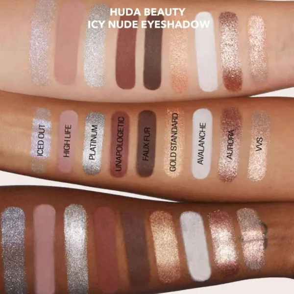 Bảng Phấn Mắt Huda Beauty Icy Nude Eyeshadow 18 Ô Nhũ Và Lì