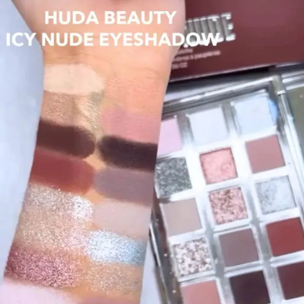 Bảng Phấn Mắt Huda Beauty Icy Nude Eyeshadow 18 Ô Nhũ Và Lì
