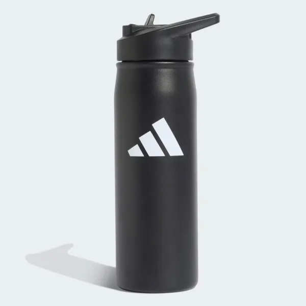 Bình Nước Kim Loại Có Ống Hút Adidas Metal Bottle Straw 0.6 Liter KC6409 Màu Đen