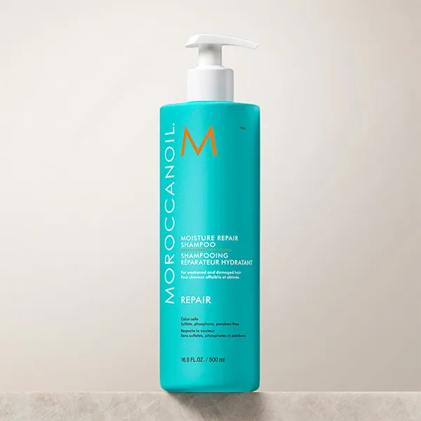Combo Dầu Gội Và Xả Phục Hồi Dưỡng Ẩm Tóc Moroccanoil Moisture Repair (2 x 500ml) + Lược Mini Paddle Brush